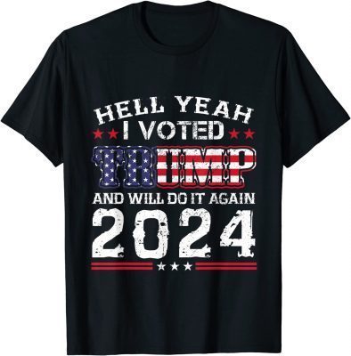 Trump 2024 Us Flag I Voted for Trump 2024 Election Official T-Shirt
