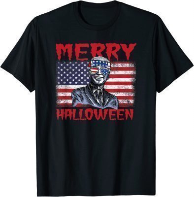 Merry Halloween For Distressed Flag 2022 T-Shirt