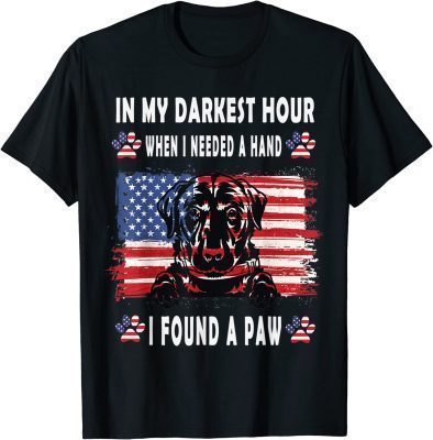 Happy In My Darkest Hour When I Needed A Hand I Found A Paw Gift T-Shirt