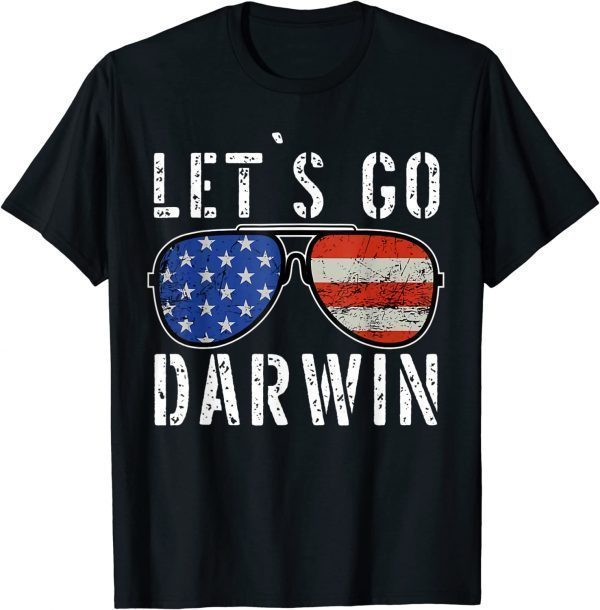 Let’s Go Darwin Sunglasses US Flag T-Shirt