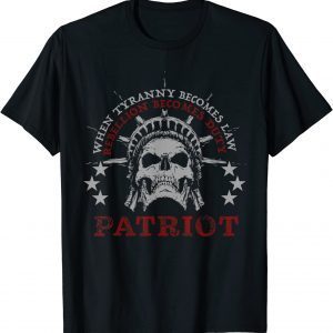 US Patriots Skull Tyranny Rebellion Freedom 2nd Amendment Unisex T-Shirt