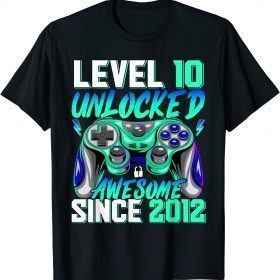 Official Level 10 Unlocked Awesome Since 2012 10th Birthday Gaming T-Shirt
