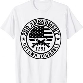 Official US Flag American Patriots Defend Yourself 2nd Amendment T-Shirt