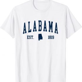 Funny Alabama Map 1819 Vintage Souvenirs Alabama T-Shirt