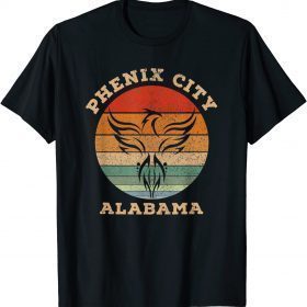 Phenix City Alabama Vintage Distressed Sunset Design Funny T-Shirt