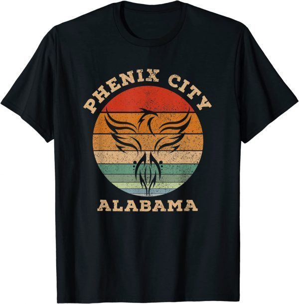 Phenix City Alabama Vintage Distressed Sunset Design Funny T-Shirt