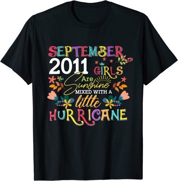 T-Shirt September 2011 Girls Are Sunshine Cute 11 Years Old Birthday