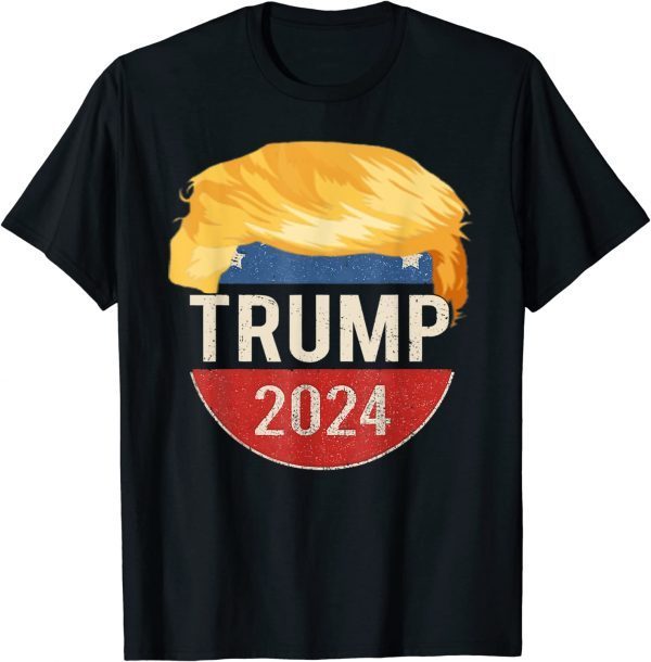 Trump 2024 Retro Campaign Button Re Elect President 4th July Funny T-Shirt