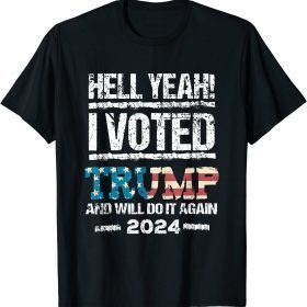 Trump 2024 I Voted Trump Flag Tee MAGA Patriot Party Funny T-Shirt