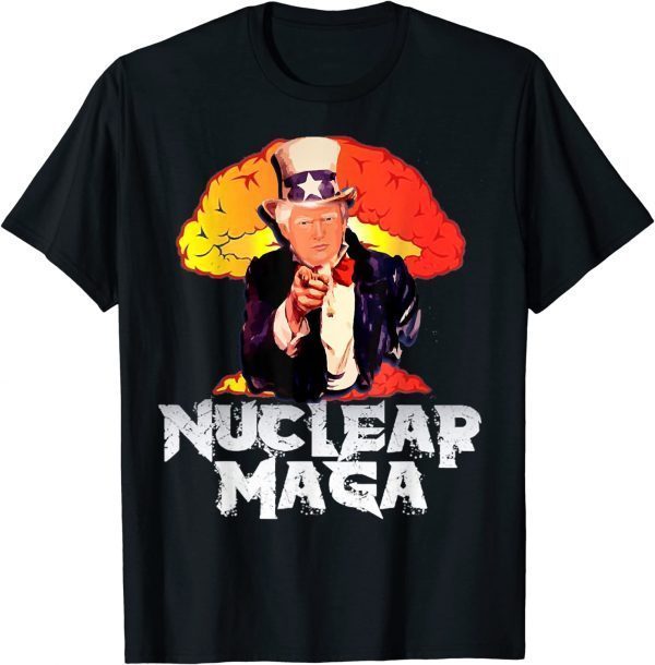 NUCLEAR MAGA ,Nuclear Maga America Trump USA Flag Funny Gift T-Shirt