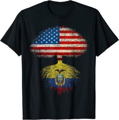 American Flag Ecuador Roots Ecuadorian Flag 2022 T-Shirt