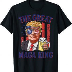 The Great Maga King Funny Trump Beer US Flag Ultra Mega King Classic T-Shirt