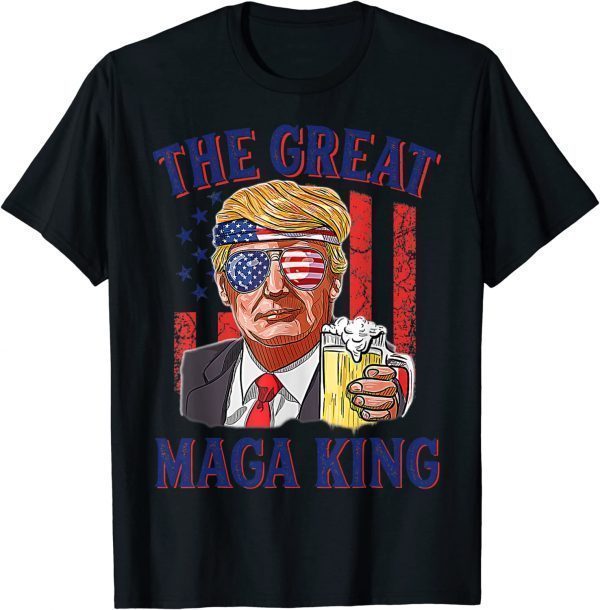 The Great Maga King Funny Trump Beer US Flag Ultra Mega King Classic T-Shirt