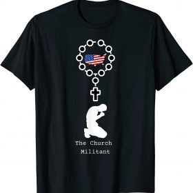 Soldier Prayer Rosary Beads United States American Flag T-Shirt