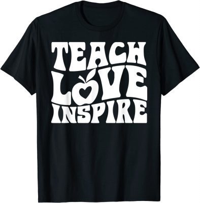 Retro Groovy Teacher Inspirational Happy Back to School T-Shirt