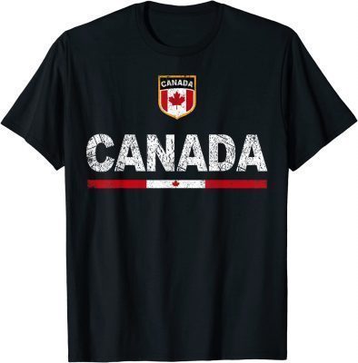 Canada Soccer Fans Jersey Canadian Flag Football Lovers T-Shirt
