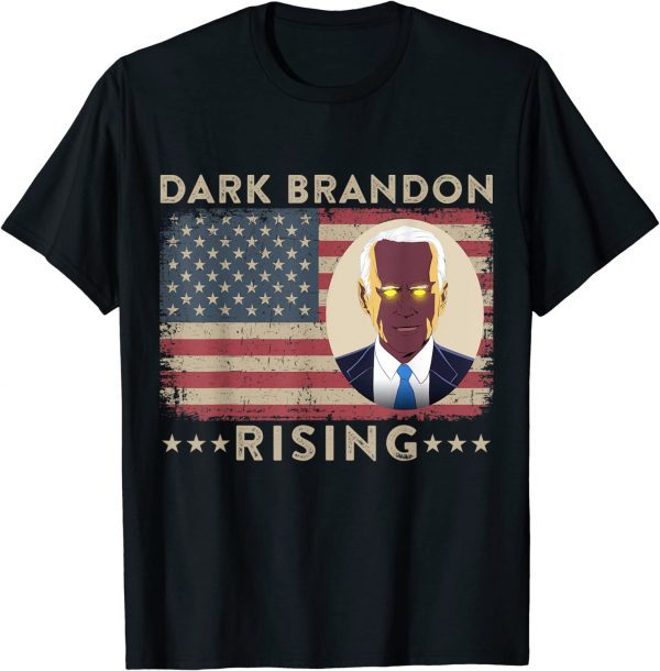 Dark Brandon is Rising Dark Brandon Rises Pro Biden USA Flag T-Shirt