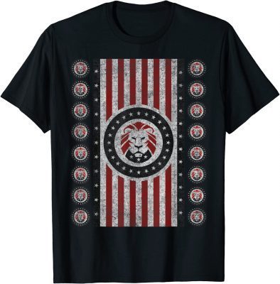 Patriot Party USA ,Trump 2024 Political Election Lion Flag T-Shirt