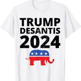 Vintage Trump Desantis 2024 The Freedom Ticket USA Elephant T-Shirt