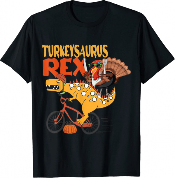 Turkeysaurus Rex Dab Turkey Dino Toddler Boys Thanksgiving T-Shirt