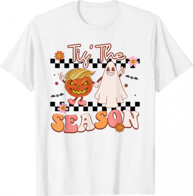 Halloween Tis' The Season Trump Trumpkin Pumpkin Ghost T-Shirt