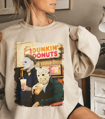 Jason and Micheal Donuts ,Halloween Funny Shirt