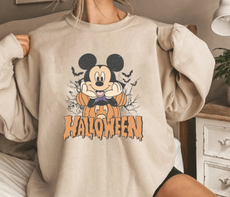 Disney Halloween Retro, Mickey Minnie Halloween Funny T-Shirt