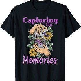 Capture The Memories Photography Camera Flowers & Dragonfly 2023 T-Shirt