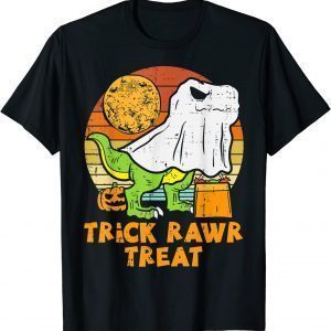 Cute Trick Rawr Treat Ghost Dino Trex Toddler Boys Halloween Gift T-Shirt