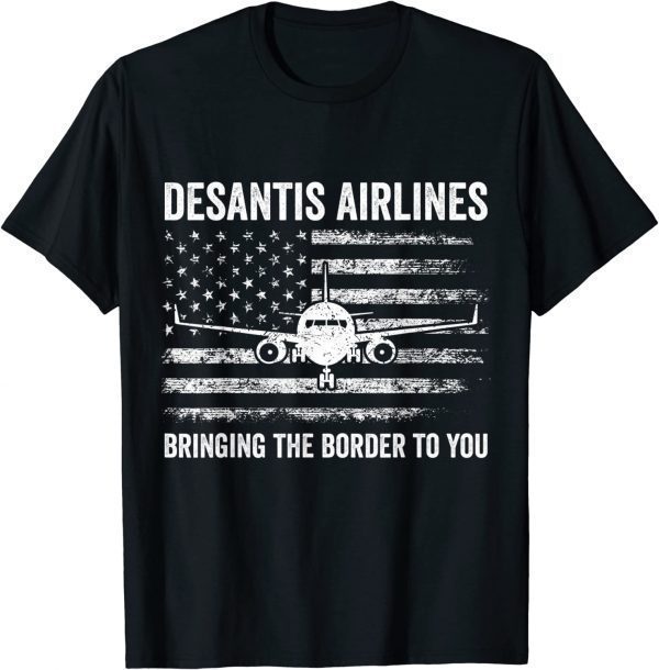 Vintage Desantis Airlines Retro American Flag T-Shirt