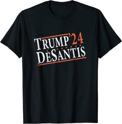 Retro Trump Desantis 2024 Save America USA Flag Republican T-Shirt