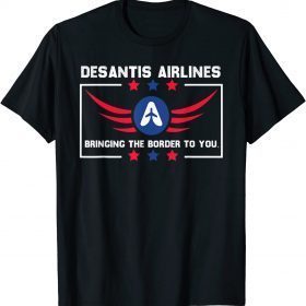 DeSantis Airlines Funny Political Meme Ron DeSantis USA Flag 2024 T-Shirt
