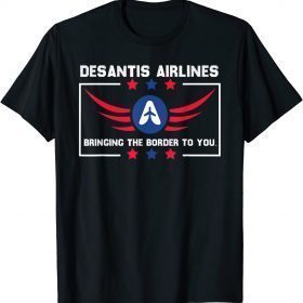 DeSantis Airlines Funny Political Meme Ron DeSantis USA Flag 2024 T-Shirt