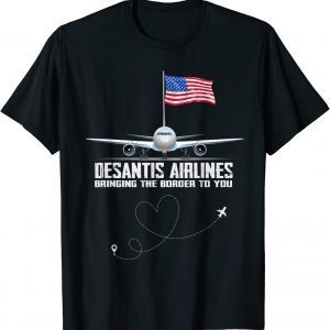 Funny DeSantis Airlines Political Meme Ron DeSantis Usa Flag 2024 T-Shirt