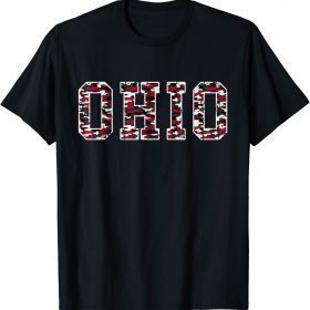 State of Ohio Ohioan Trendy Distressed Camo Graphic Font Classic T-Shirt