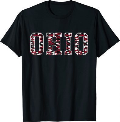 State of Ohio Ohioan Trendy Distressed Camo Graphic Font Classic T-Shirt