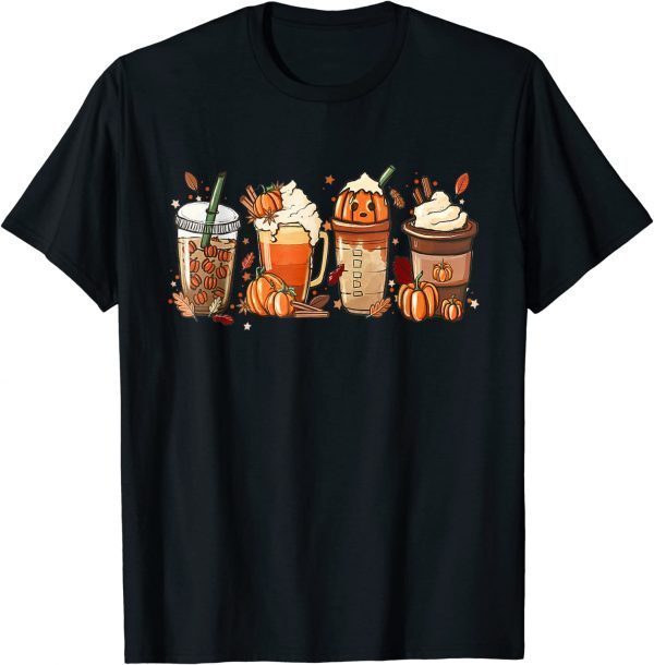 Pumpkin Spice Coffee Latte Fall Autumn Season Hello Fall Gift T-Shirt