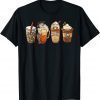 Horror Fall Coffee Pumpkin Spice Latte Iced Autumn Halloween Classic T-Shirt