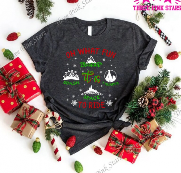 Christmas Shirt, Mountains Tee, Oh What Fun It is To Ride, Family Vacation Shirts, Holiday Gift T-Shirt, Matching Clothes E3680