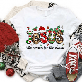 Jesus The Reason For The Season Shirt, Christmas Leopard Buffalo Christian Shirt, Faith Christmas Shirt, Merry Christmas Religious Gift