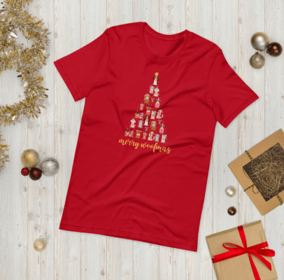 Merry Woofmas Short-Sleeve Unisex T-Shirt, Christmas Holiday Shirt, Matching Family Shirt, Christmas Gift Ideas