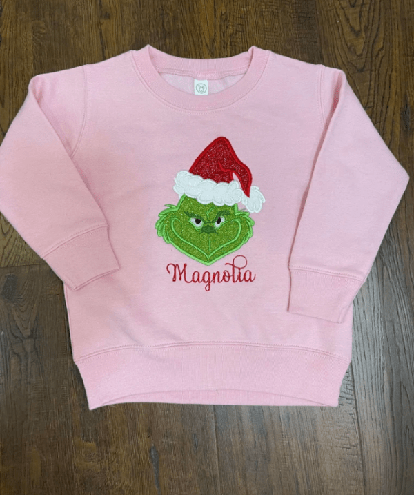 Girls Christmas sweatshirt, thief of christmas sweatshirt, grinch sweatshirt, toddler christmas sweatshirt