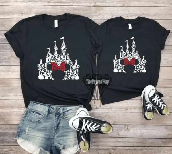 Minnie Mouse Castle Mommy and Me Shirt,Disney Christmas Shirt,Minnie Mouse Shirt,Matching Disney,Disney Castle Shirt,Disney Characters Shirt