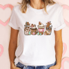 Pink Gingerbread Christmas Coffee Shirt, Christmas coffee Sweatshirt, Pink Latte drink Crewneck, women Holiday sweater, pink Christmas shirt
