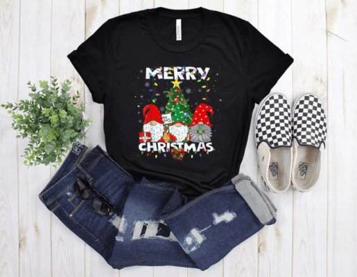 Merry Christmas Gnome Shirt, Christmas Gnomes Shirt, Gnome Shirt, Santa Gnomes Shirt, Cute Gnomies Christmas Shirt, Merry Christmas Shirt