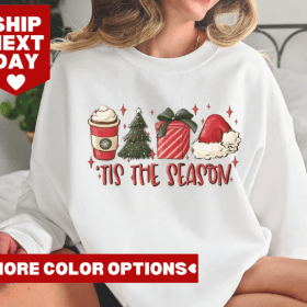 Tis The Season Christmas Shirt, Cute Christmas Shirt, Christmas Sweatshirt, Retro Christmas Shirts, Christmas Shirt, Christmas Coffee Shirt