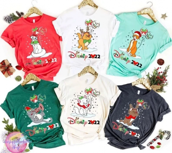 The Aristocats Christmas Shirt, Aristocats Shirt, Marie Cat Shirt, Animal Kingdom Shirt, Disneyland Cat Shirt, Disneyland Christmas Shirt