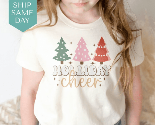 Holiday Cheer Toddler Shirt •Retro Christmas Shirt for Kids •Toddler Chirstmas T-Shirt •Cute Holiday Gift for Toddler •(ON-CHR87)