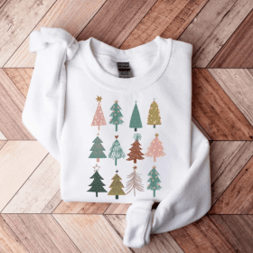Boho Christmas Trees Shirt, Christmas Sweatshirt, Christmas Shirt, Christmas Shirts For Women, Christmas Gifts, cute Christmas sweatshirts