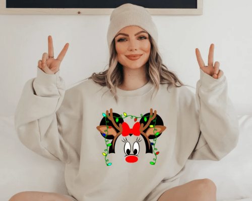 Mickey Ear Disney Christmas Sweatshirt, Cute Disney Family Matching Shirt, Cute Christmas Sweatshirt, Gift For Christmas, Funny Xmas Shirts